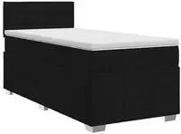 vidaXL Boxspringbett mit Matratze Schwarz 90 x 200 cm Stoff