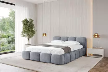 ALTDECOR KALA-v1 Polsterbett mit Bettkasten und Lattenrost, 200x200cm, grau (800001809494)