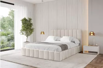 ALTDECOR FINO Polsterbett mit Bettkasten und Lattenrost, 180x200cm, beige (800001739968)