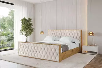 ALTDECOR ENZO5-Z Polsterbett mit Bettkasten und Lattenrost, beige, 180x200cm (800001639079)
