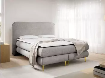 Mirjan24 Boxspringbett Zivortis mit Topper, goldene Metallf&uuml;&szlig;e