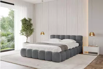 ALTDECOR LEYA-v1 Polsterbett mit Bettkasten und Lattenrost, 180x200cm, dunkelgrau (800001814500)