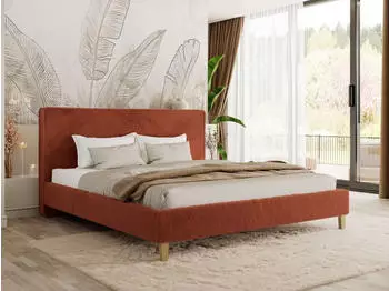 MKS Lumaro Classic Polsterbett 140x200cm, orange Plüsch (800002056088)