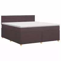 vidaXL Boxspringbett mit Matratze Dunkelbraun 180 x 200 cm Stoff