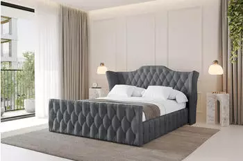 ALTDECOR Mody-Z Polsterbett mit Bettkasten & Lattenrost, 180x200cm, dunkelgrau (Mody-Z)