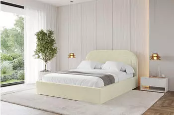 ALTDECOR LERAY Polsterbett mit Bettkasten und Lattenrost, 140x200cm, beige (800001637471)