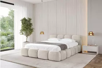 ALTDECOR KALA-v1 Polsterbett mit Bettkasten und Lattenrost, 180x200cm, beige (800001809452)