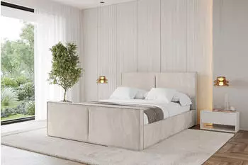 ALTDECOR Vanto-Z Polsterbett mit Bettkasten und Lattenrost, beige, 200x200cm (800001811803)