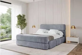 ALTDECOR ELVA-Z Polsterbett mit Bettkasten und Lattenrost, 160x200cm, grau (800001810014)