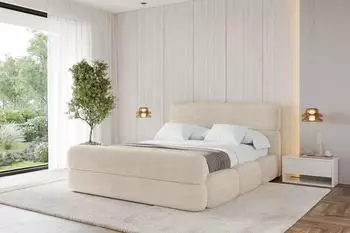 ALTDECOR ELVA-Z Polsterbett mit Bettkasten und Lattenrost, 120x200cm, beige (ELVA-Z)