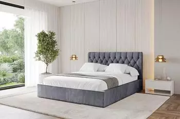 ALTDECOR RENO Polsterbett mit Bettkasten und Lattenrost, 160x200cm, dunkelgrau (800001740275)