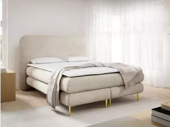 Mirjan24 Boxspringbett mit Topper, goldene Metallf&uuml;&szlig;e (Zivortis)
