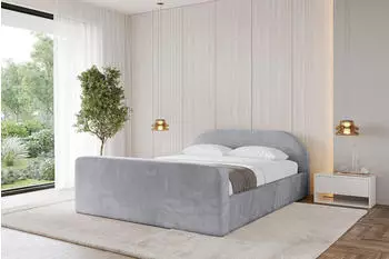 ALTDECOR Tivon-Z-V1 Polsterbett mit Bettkasten und Lattenrost, 180x200cm, hellgrau (800001636152)