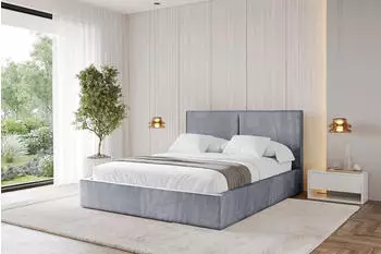 ALTDECOR Vanto Polsterbett mit Bettkasten und Lattenrost, 200x200cm, grau (800001638140)