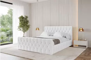 ALTDECOR LARO-Z Polsterbett mit Bettkasten und Lattenrost, 180x200cm, wei&szlig; (800001740780)