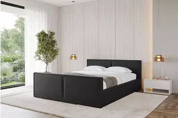 ALTDECOR Polsterbett EMMI-Z-V1 mit Bettkasten & Lattenrost, 160x200cm, schwarz (800001639054)