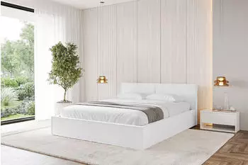 ALTDECOR EMMI-V1 Polsterbett mit Bettkasten und Lattenrost, 140x200cm, wei&szlig; (800001638372)