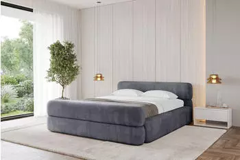 ALTDECOR ENORA-Z-V1 Polsterbett mit Bettkasten und Lattenrost, 180x200cm, dunkelgrau (800001641008)