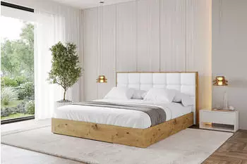 ALTDECOR ENZO2 Polsterbett mit Bettkasten und Lattenrost, 140x200cm, wei&szlig; Kunstleder (800001812961)