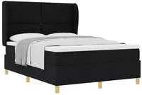 vidaXL Boxspringbett mit Kopfteil Schwarz 190 x 140 cm Stoff