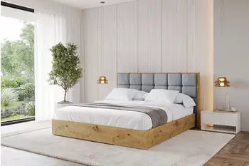 ALTDECOR ENZO2 Polsterbett mit Bettkasten und Lattenrost, 140x200cm, grau (ENZO2)