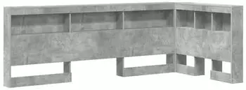 vidaXL Aufbewahrungskopfteil mit Regal, betongrau, 75cm, Holzwerkstoff (3335528)