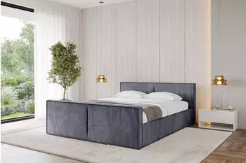 ALTDECOR Emmi-Z-V1 Polsterbett mit Bettkasten & Lattenrost, 160x200cm, dunkelgrau (800001639091)