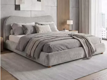 Beautysofa Sonho Polsterbett 160x200cm, Chenille-Stoff, beige (Perfect Harmony 02)