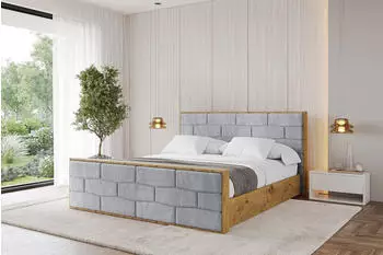 ALTDECOR Enzo8-Z Polsterbett mit Bettkasten und Lattenrost, hellgrau, 120x200cm (800001641080)