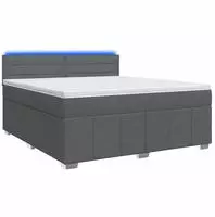 vidaXL Boxspringbett mit Matratze Dunkelgrau 180 x 200 cm Stoff