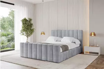 ALTDECOR Fino-Z Polsterbett mit Bettkasten und Lattenrost, hellgrau, 160x200cm (800001814976)