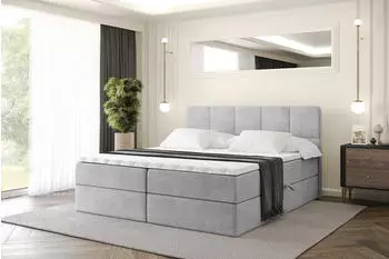 ALTDECOR Liro Boxspringbett mit Matratze H4, 160x200cm, grau (800001810997)