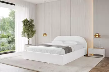 ALTDECOR TIVON-V1 Polsterbett mit Bettkasten und Lattenrost, 200x200cm, weiß (800001740911)