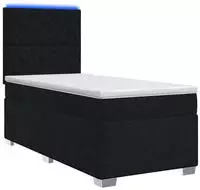 vidaXL Boxspringbett mit Matratze Schwarz 90 x 190 cm Stoff