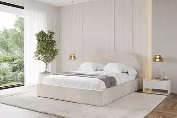 ALTDECOR TIVON Polsterbett mit Bettkasten und Lattenrost, 180x200cm, beige (800001637293)