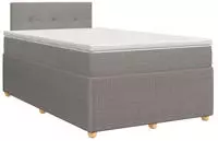 vidaXL Boxspringbett mit Matratze Taupe 120 x 200 cm Stoff