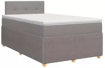 vidaXL Boxspringbett mit Matratze taupe 120x200cm Stoff (3451444)