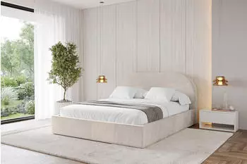 ALTDECOR TIVON Polsterbett mit Bettkasten & Lattenrost, beige, 200x200cm (800001637365)