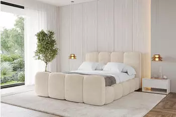 ALTDECOR KALA-Z Polsterbett mit Bettkasten und Lattenrost, beige, 200x200cm, H3/H4 (800001810489)