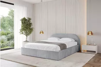 ALTDECOR TIVON-V1 Polsterbett mit Bettkasten und Lattenrost, 160x200cm, hellgrau (800001740933)