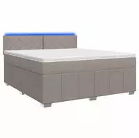 vidaXL Boxspringbett mit Matratze Taupe 180 x 200 cm Stoff