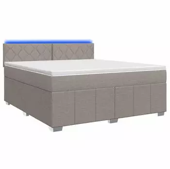 vidaXL Boxspringbett mit Matratze, taupe, Stoff, 180x200cm (3452744)