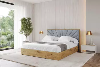 ALTDECOR ENZO6 Polsterbett mit Bettkasten und Lattenrost, 200x200cm, grau