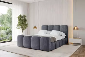 ALTDECOR KALA-Z Polsterbett mit Bettkasten und Lattenrost, 200x200cm, dunkelgrau (800001810337)
