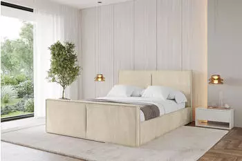 ALTDECOR Emmi-Z Polsterbett mit Bettkasten und Lattenrost, beige, 140x200cm (800001740019)