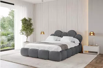ALTDECOR LANA Polsterbett mit Bettkasten und Lattenrost, 120x200cm, dunkelgrau (800001740391)