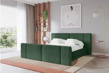 ALTDECOR TEVO-Z Polsterbett mit Bettkasten, Lattenrost & Matratze H3/H4, 200x200cm, grün (800002004045)