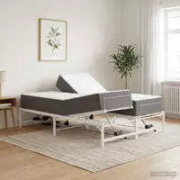 vidaXL Elektrisch verstellbares Bettgestell Wei&szlig; 120 x 200 cm Stahl