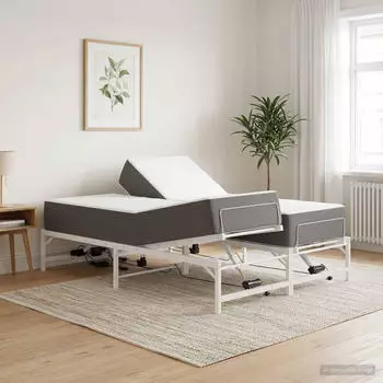 vidaXL Elektrisch verstellbares Bettgestell wei&szlig;, Stahl, 120x200cm (3438629)