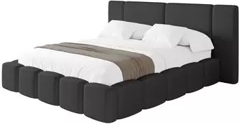 ALTDECOR NILO Polsterbett mit Bettkasten & Lattenrost, schwarz, 140x200cm (800001939249)
